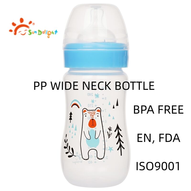 BPA 프리 플라스틱 신생아 젖병 (260ml 용량, 누수 방지 디자인)