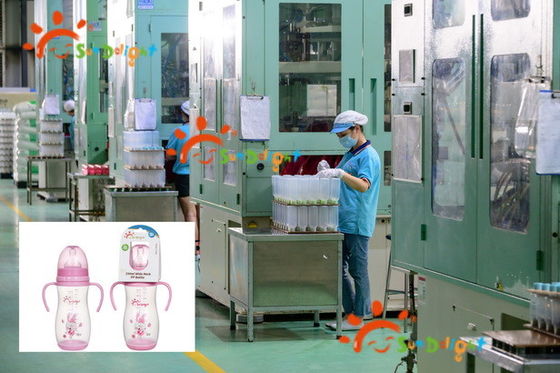 넓은 목 12 온스 330 밀리람베르트 실리콘 PP 아크 유아 급식 병